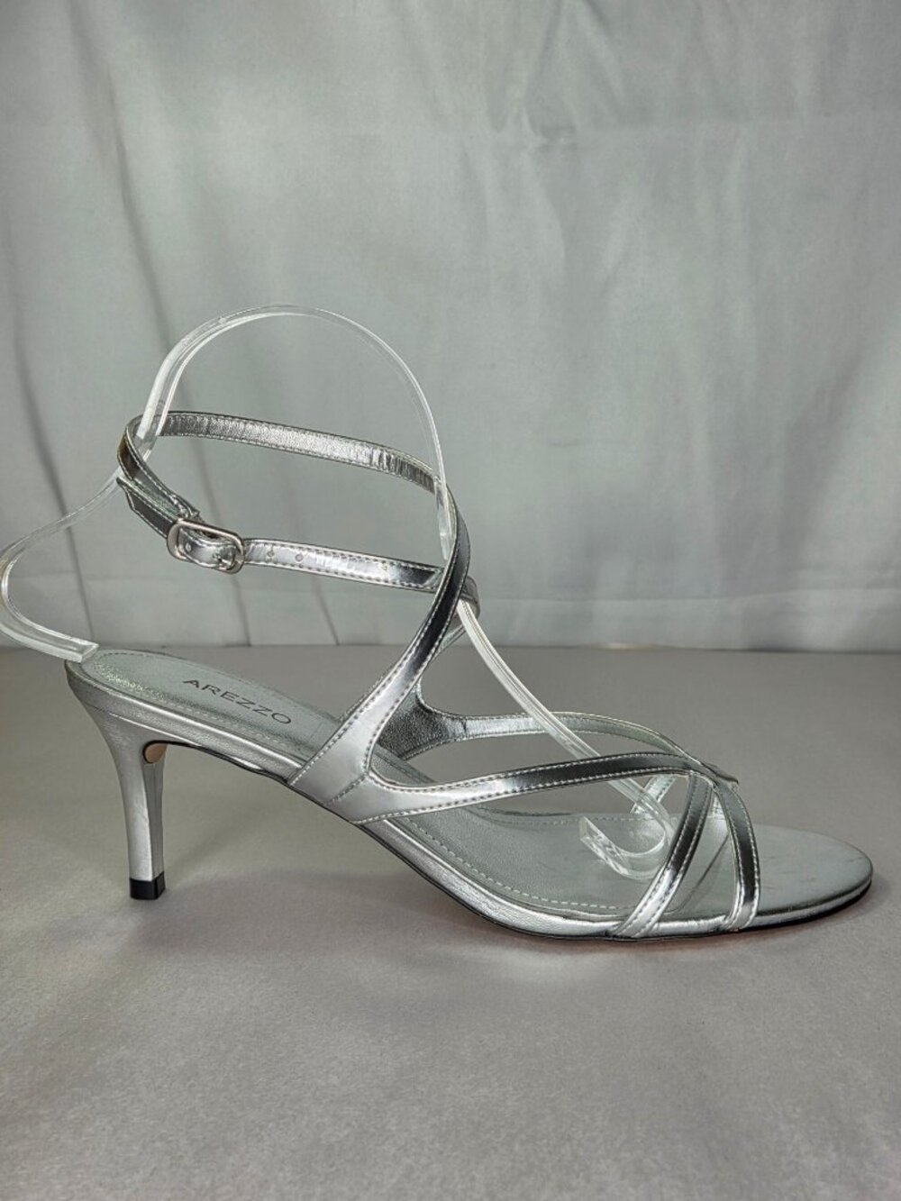 Arezzo Willa Mid Stiletto Sandals Silver